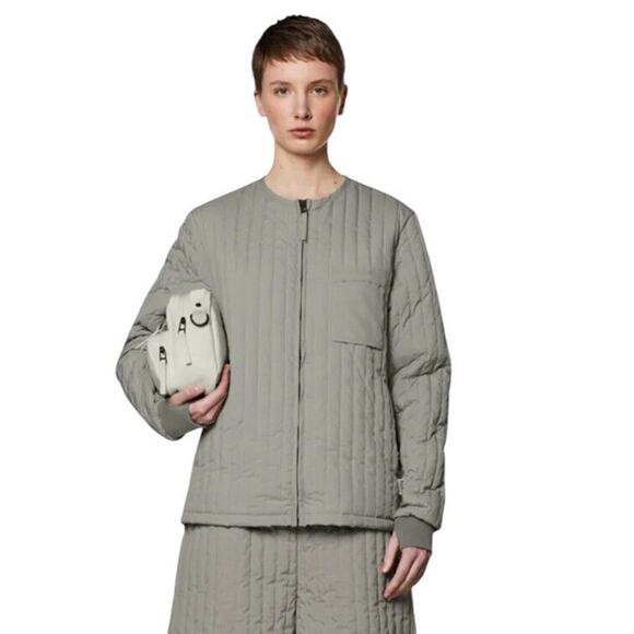 Rains Water-Repellent Quilted Liner Jacket Color Cement Size XS